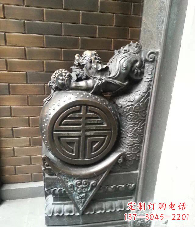吉林仿古门墩铜雕
