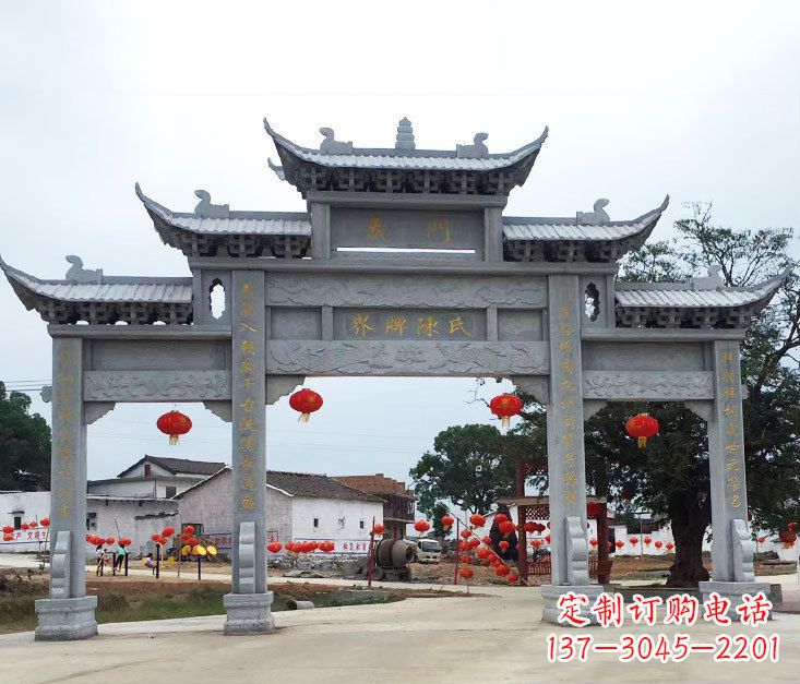 吉林精美仿古牌坊石雕