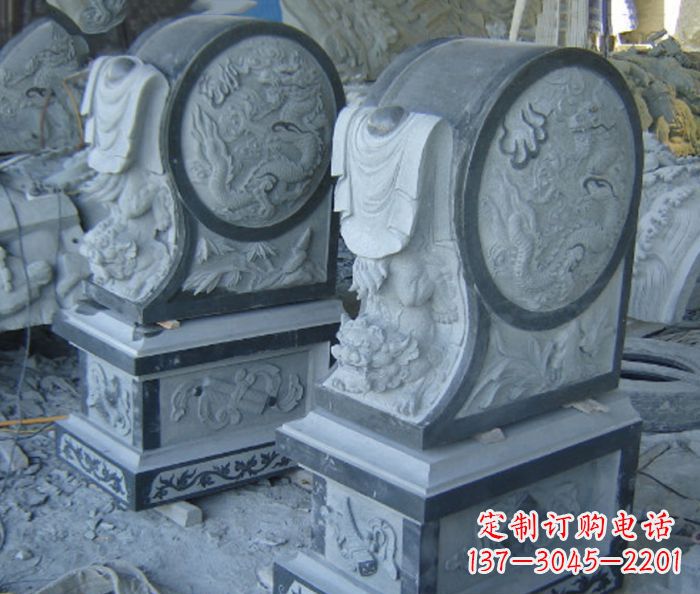 吉林仿古石门墩招财抱鼓石雕塑