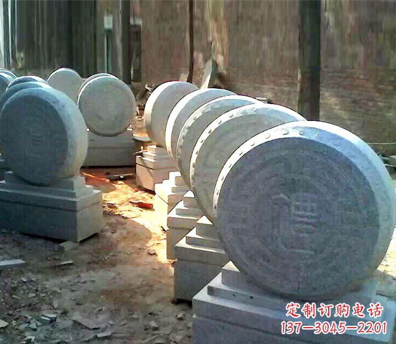 吉林仿古石门墩招财抱鼓石雕