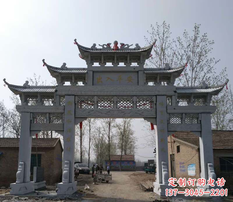 吉林仿古石牌坊石雕