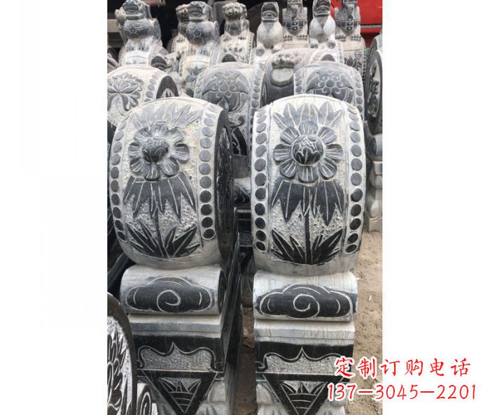 吉林仿古石门墩镇宅抱鼓石雕塑