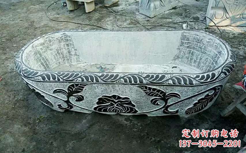 吉林风格独特的仿古石头水缸雕塑
