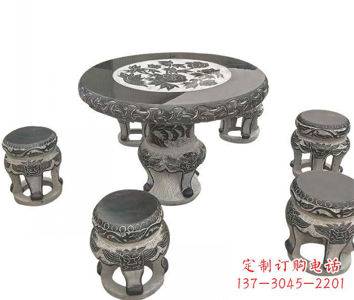 吉林仿古圆形石桌凳