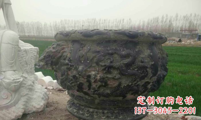 吉林仿古圆形水缸石雕 (2)