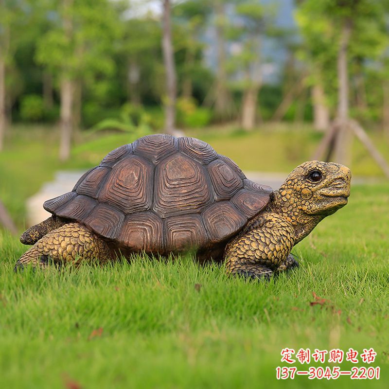 吉林玻璃钢乌龟雕塑草坪摆件