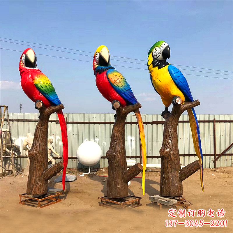 吉林玻璃钢鹦鹉雕塑