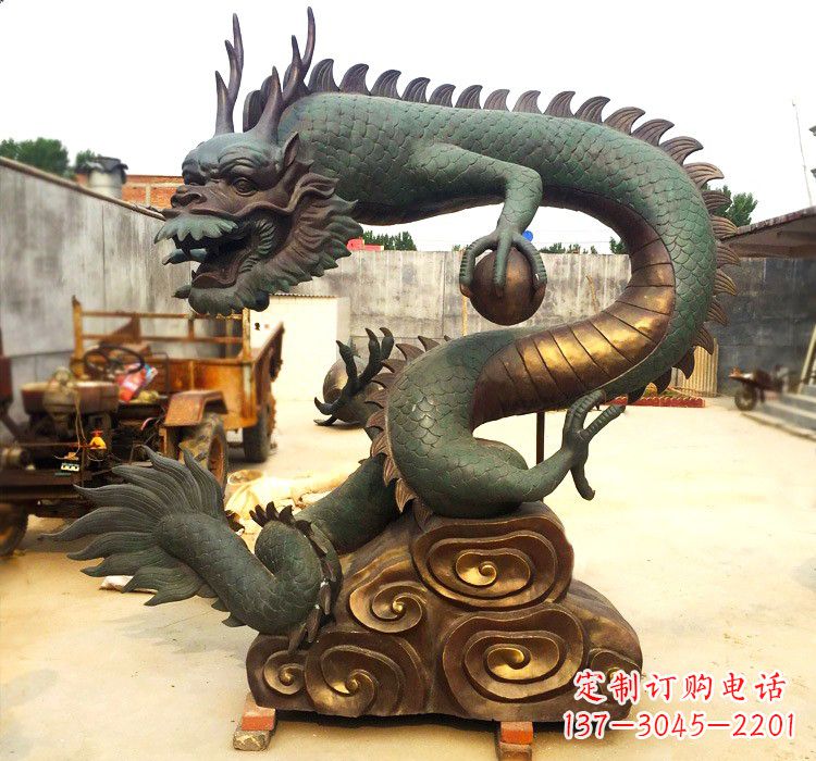 吉林精致铜雕飞龙珠
