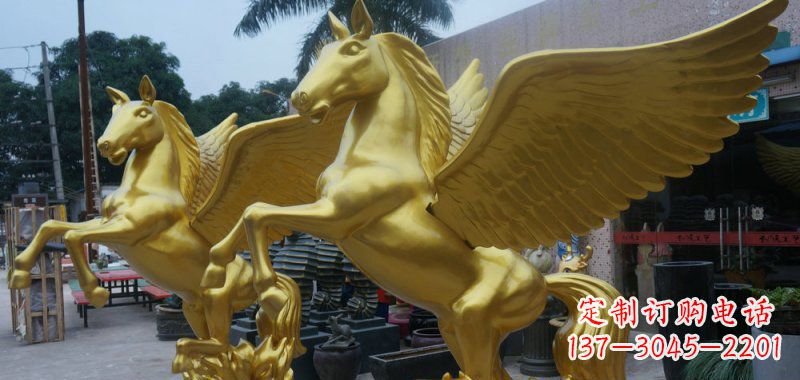 吉林飞马玻璃钢仿铜动物雕塑