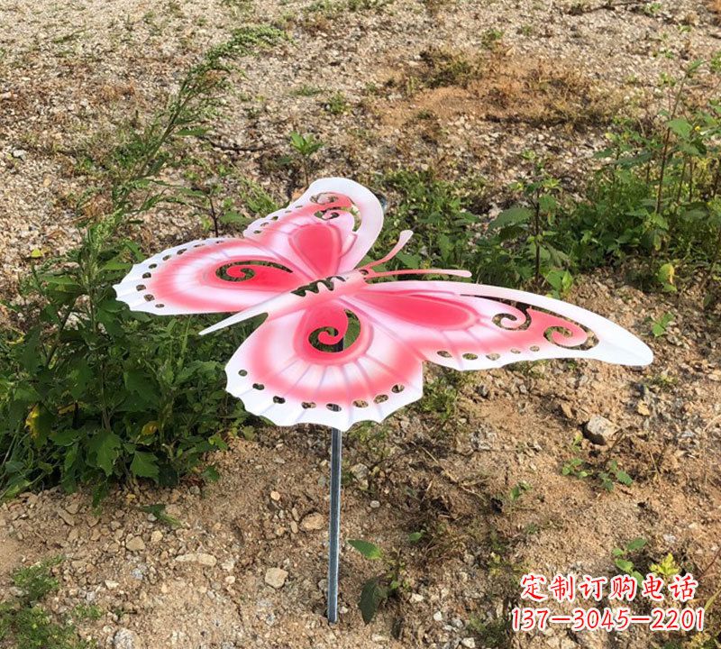 吉林粉红色不锈钢蝴蝶雕塑