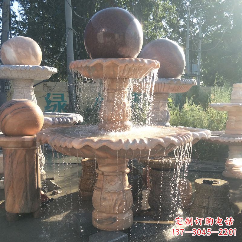吉林福气无限,风水球石雕塑