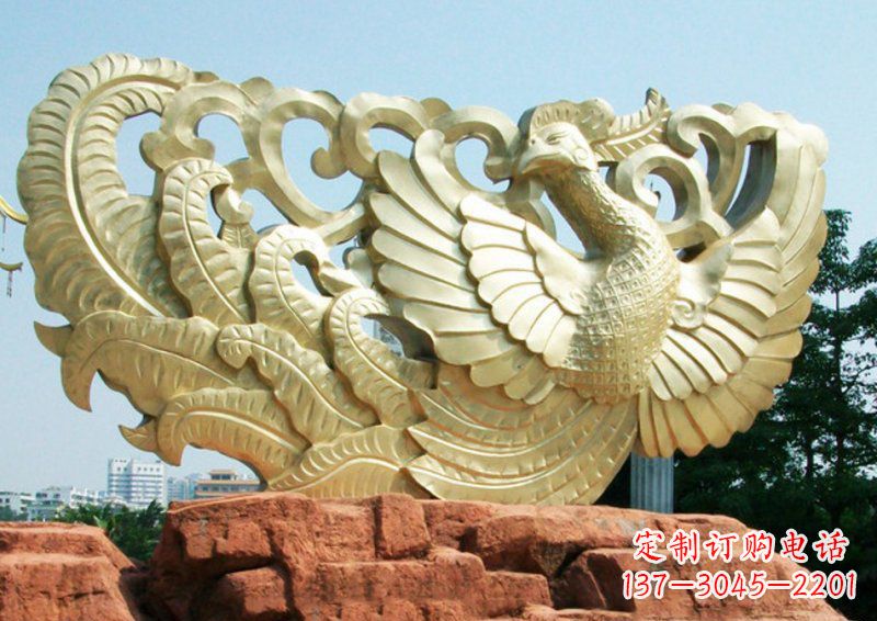 吉林传统古典风格凤凰雕塑