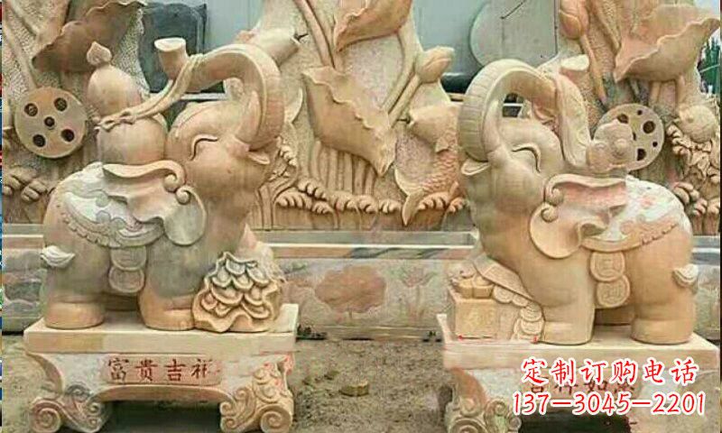 吉林祥和典雅 富贵吉祥大象石雕