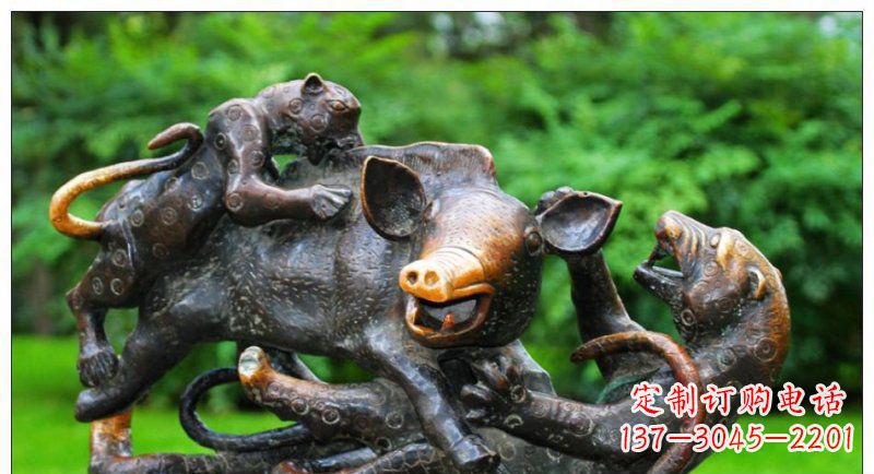 吉林艺术精美的豹子铜雕