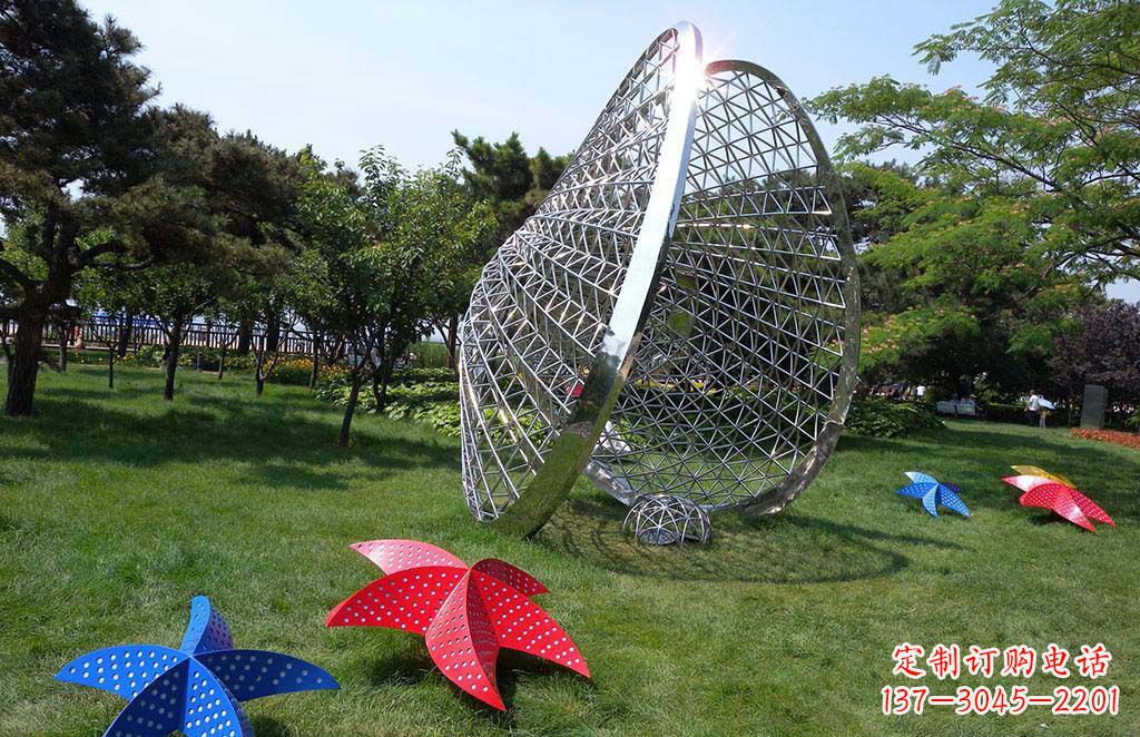 吉林精美不锈钢贝壳海星景观雕塑