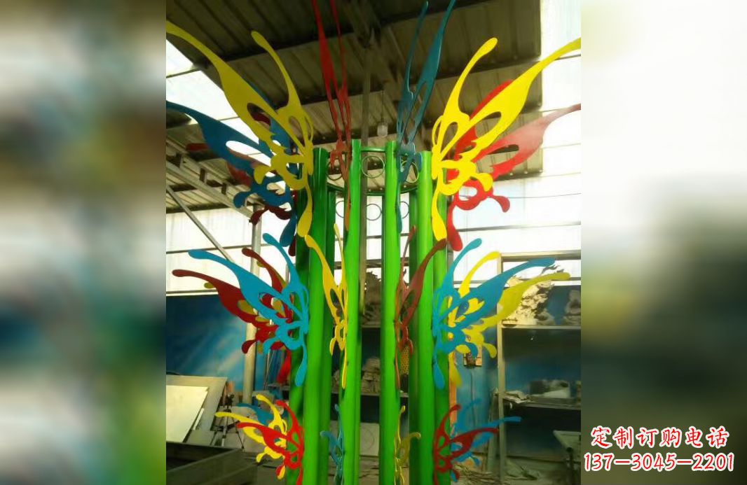 吉林精致的不锈钢抽象蝴蝶景观雕塑