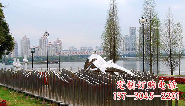 吉林动物主题不锈钢海豚雕塑
