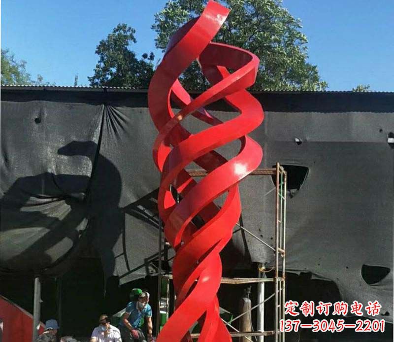 吉林高端不锈钢螺旋飘带景观雕塑
