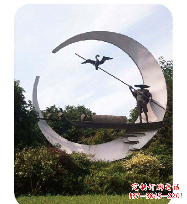 吉林精致美观的不锈钢鸬鹚雕塑