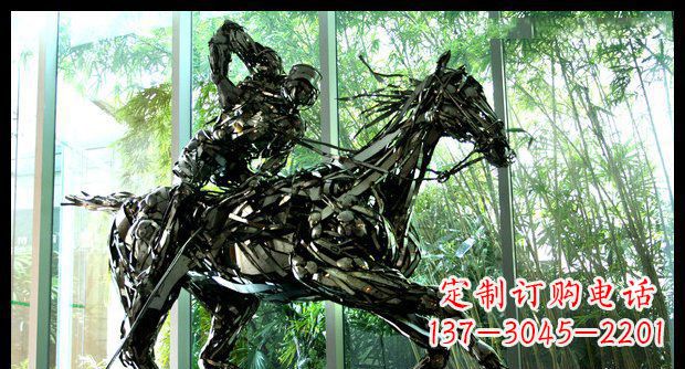吉林高品质不锈钢骑马雕塑