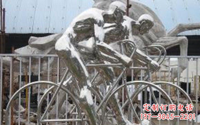 吉林铸造不锈钢骑自行车景观雕塑