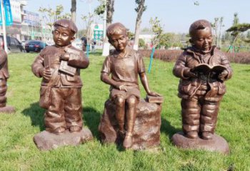 吉林优质铜雕 儿童看书人物
