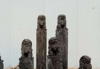 吉林复古风格拴马桩雕塑