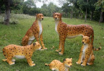 吉林产品名称玻璃钢豹雕塑-草坪动物摆件