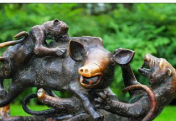 吉林艺术精美的豹子铜雕