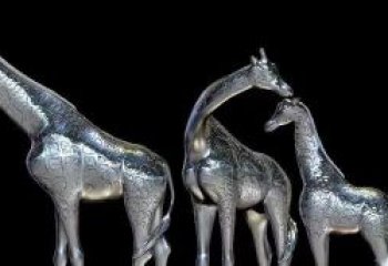 吉林大型不锈钢长颈鹿雕塑