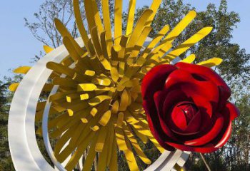 吉林外观精致玫瑰不锈钢雕塑