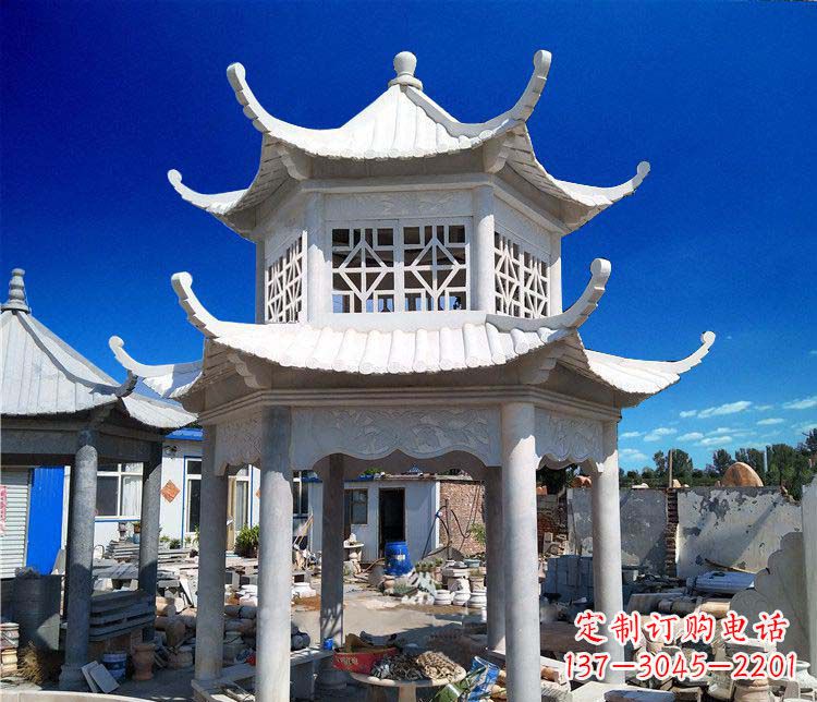 吉林大理石双层凉亭雕塑