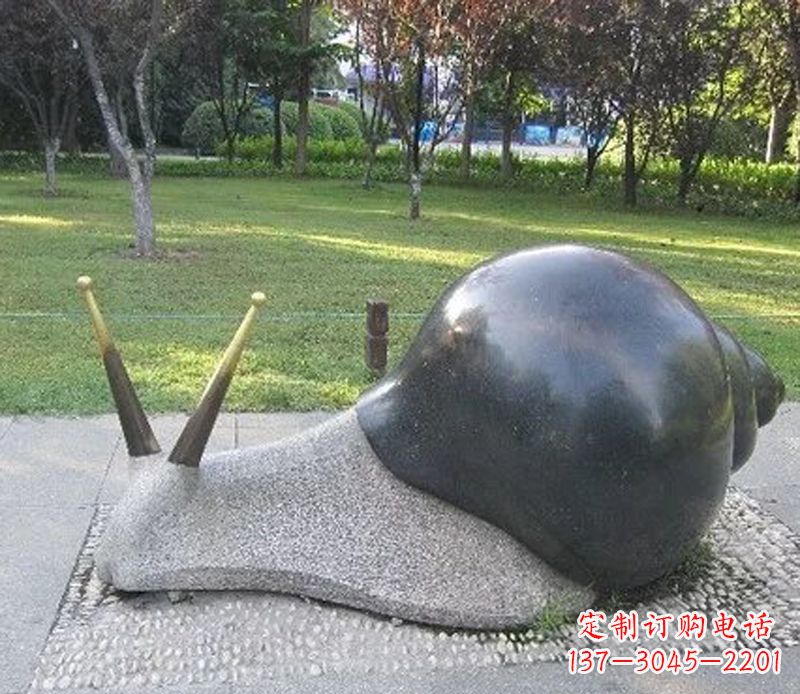 吉林中领雕塑专业定制可爱蜗牛石雕