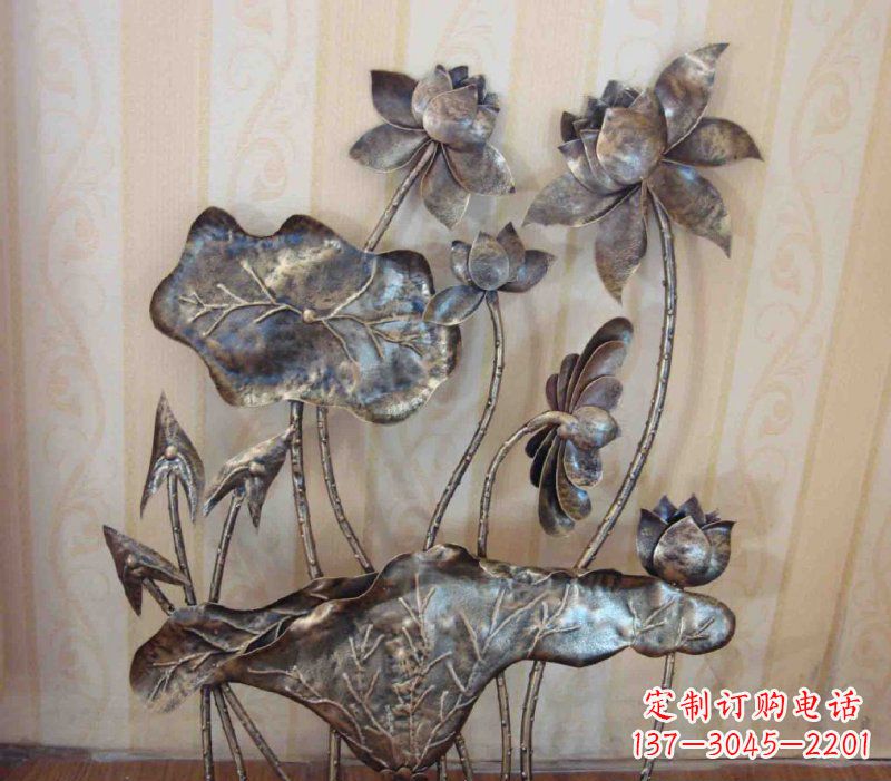 吉林中领雕塑精美莲花锻铜雕塑景观