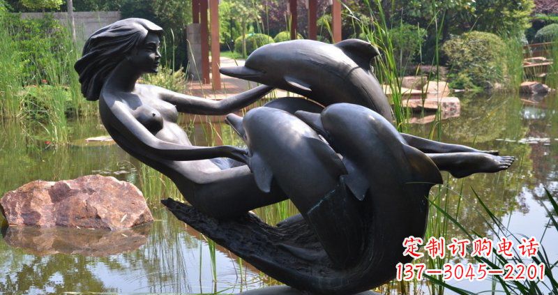吉林唯美风格海豚铜雕