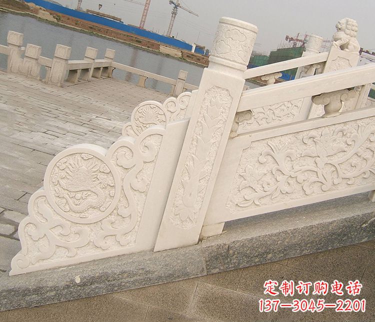 吉林汉白玉精美园林栏板雕塑