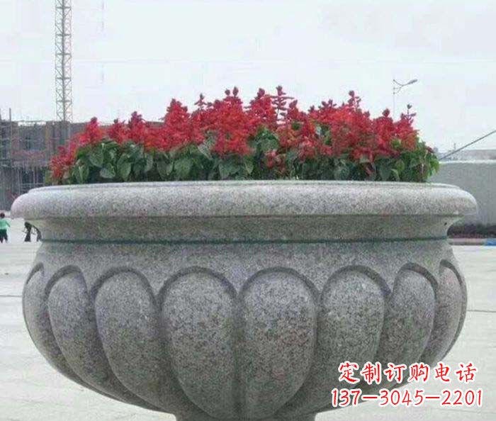 吉林公园景观大理石花盆石雕 (5)