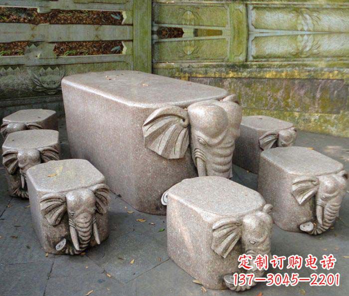 吉林精美小象大理石雕塑