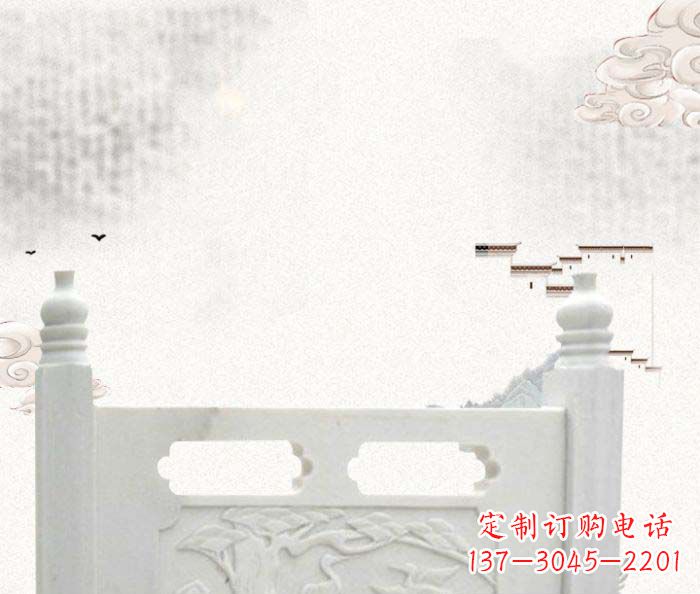 吉林公园景观汉白玉石雕栏板