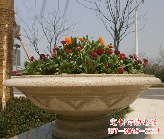 吉林公园景观花盆石雕 (2)