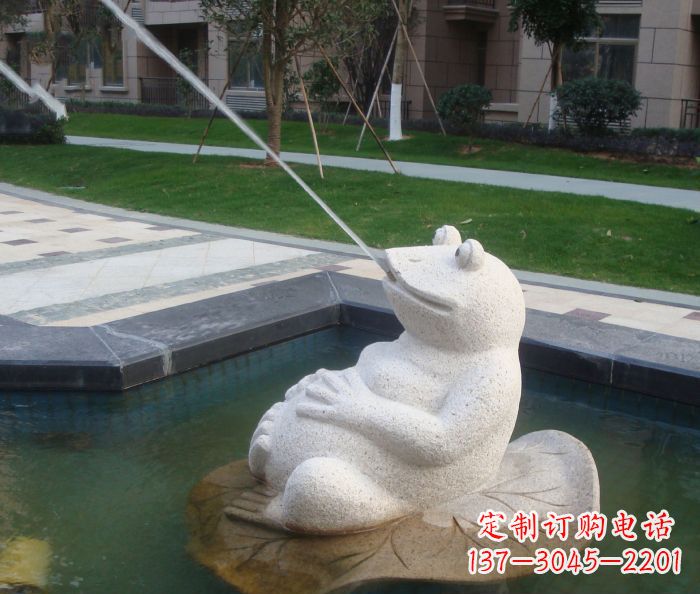 吉林精美青蛙喷泉石雕