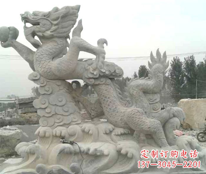 吉林精美青龙出水石雕