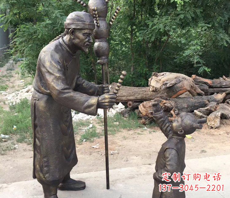 吉林温馨传情,情意绵绵——铜质葫芦雕塑