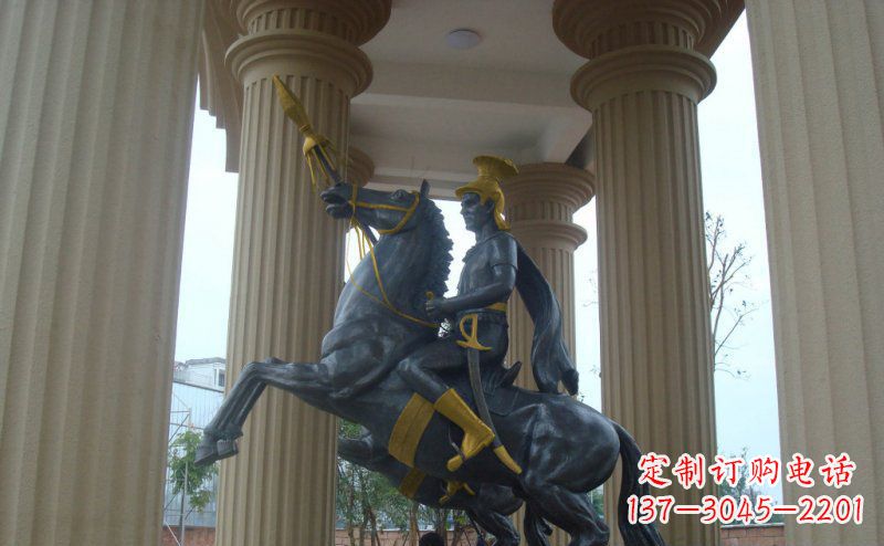 吉林公园骑马的罗马士兵人物铜雕