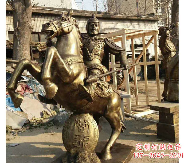 吉林公园人物骑马的战士铜雕