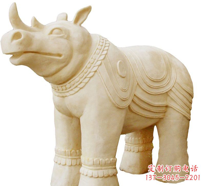 吉林砂岩犀牛雕塑