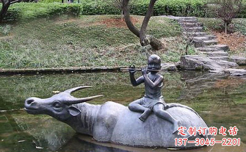 吉林草原上的牧童铜雕