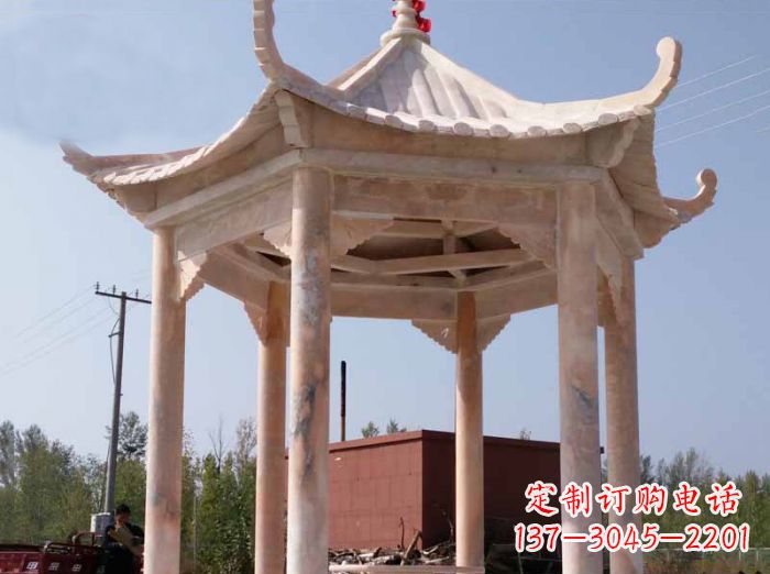 吉林红六角凉亭雕塑