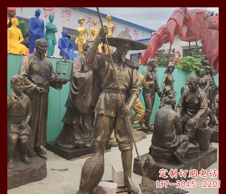 吉林新中式鸬鹚铜雕塑