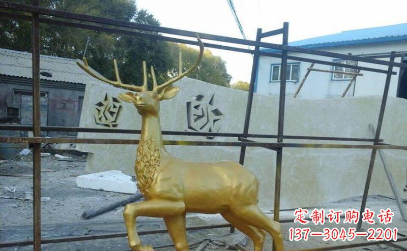 吉林公园铸铜羚羊动物铜雕